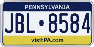 PA license plate JBL8584