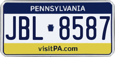 PA license plate JBL8587