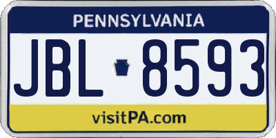 PA license plate JBL8593