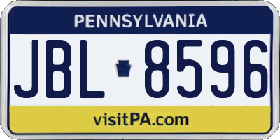 PA license plate JBL8596