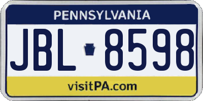 PA license plate JBL8598