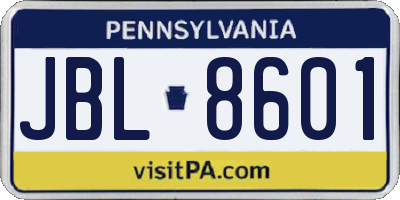 PA license plate JBL8601