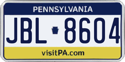 PA license plate JBL8604