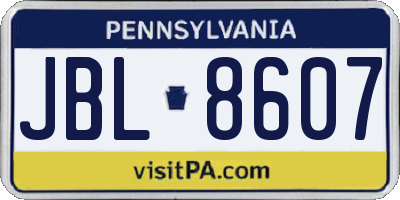 PA license plate JBL8607