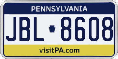 PA license plate JBL8608