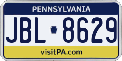 PA license plate JBL8629