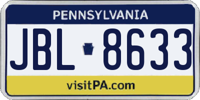 PA license plate JBL8633