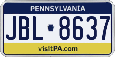 PA license plate JBL8637