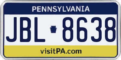 PA license plate JBL8638