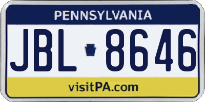 PA license plate JBL8646