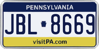 PA license plate JBL8669