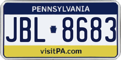 PA license plate JBL8683