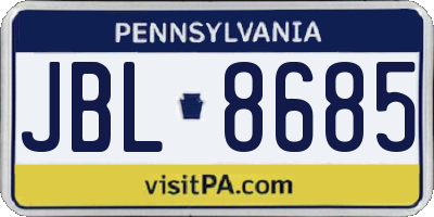 PA license plate JBL8685