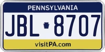 PA license plate JBL8707