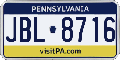 PA license plate JBL8716