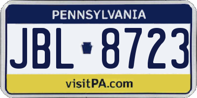 PA license plate JBL8723