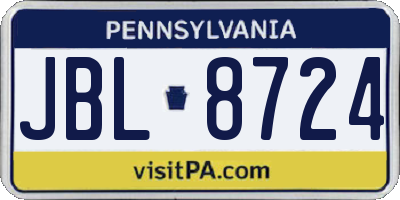 PA license plate JBL8724