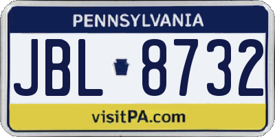PA license plate JBL8732