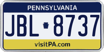 PA license plate JBL8737