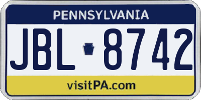 PA license plate JBL8742