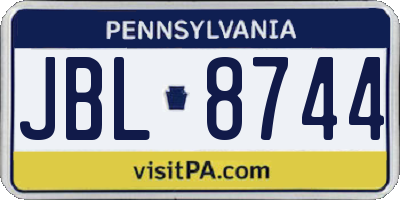 PA license plate JBL8744