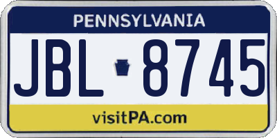 PA license plate JBL8745