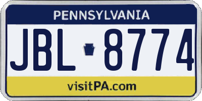 PA license plate JBL8774