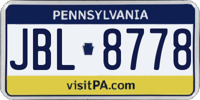 PA license plate JBL8778