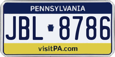 PA license plate JBL8786