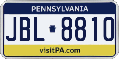 PA license plate JBL8810