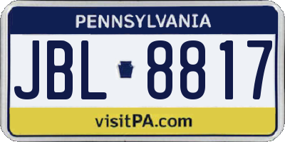 PA license plate JBL8817