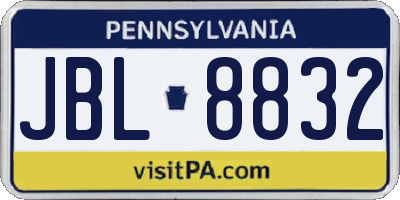 PA license plate JBL8832