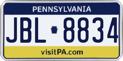 PA license plate JBL8834