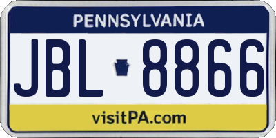 PA license plate JBL8866