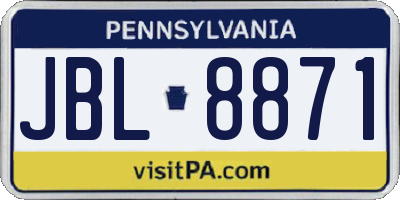 PA license plate JBL8871