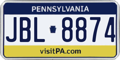 PA license plate JBL8874