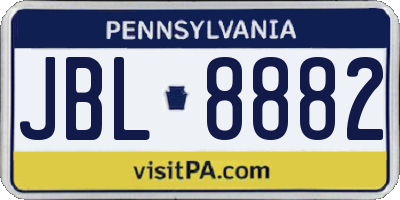 PA license plate JBL8882