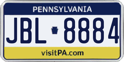 PA license plate JBL8884