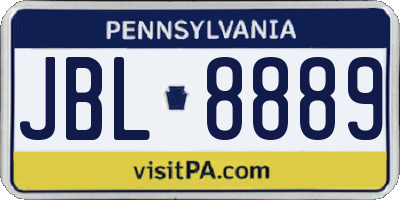 PA license plate JBL8889