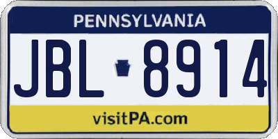 PA license plate JBL8914