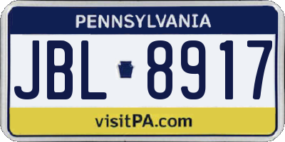 PA license plate JBL8917