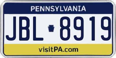 PA license plate JBL8919