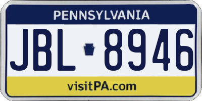 PA license plate JBL8946