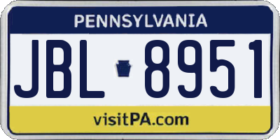 PA license plate JBL8951