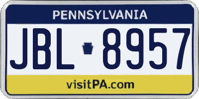 PA license plate JBL8957