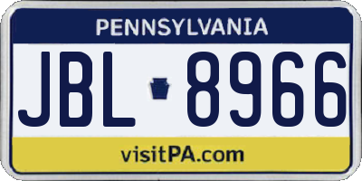 PA license plate JBL8966