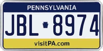 PA license plate JBL8974