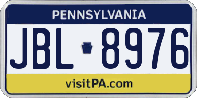 PA license plate JBL8976