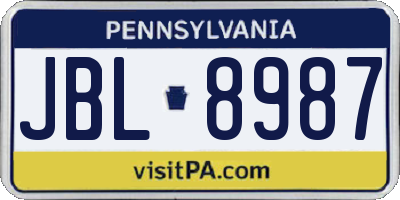 PA license plate JBL8987