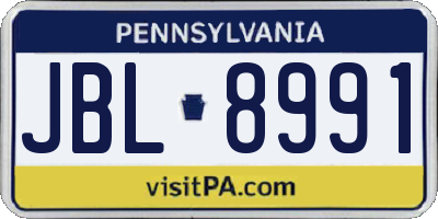 PA license plate JBL8991
